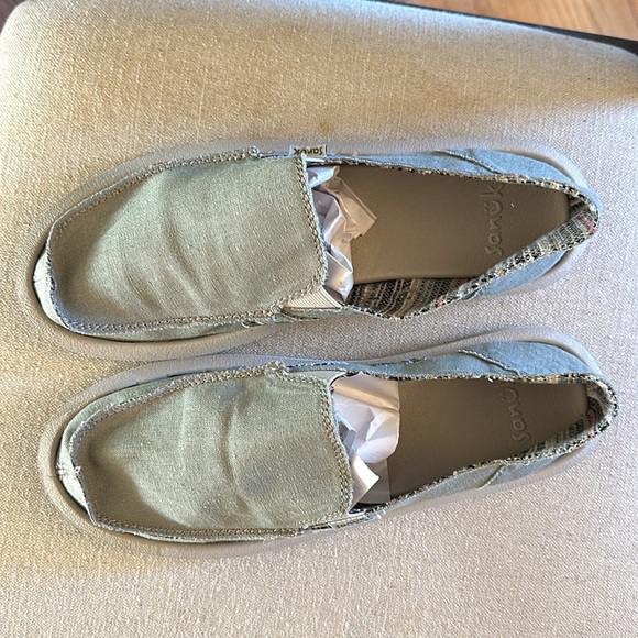 Sanuk Men’s Sidewalk Surfers Slip On Lightweight Shoes Sage Green Size 9 - Picture 4 of 10